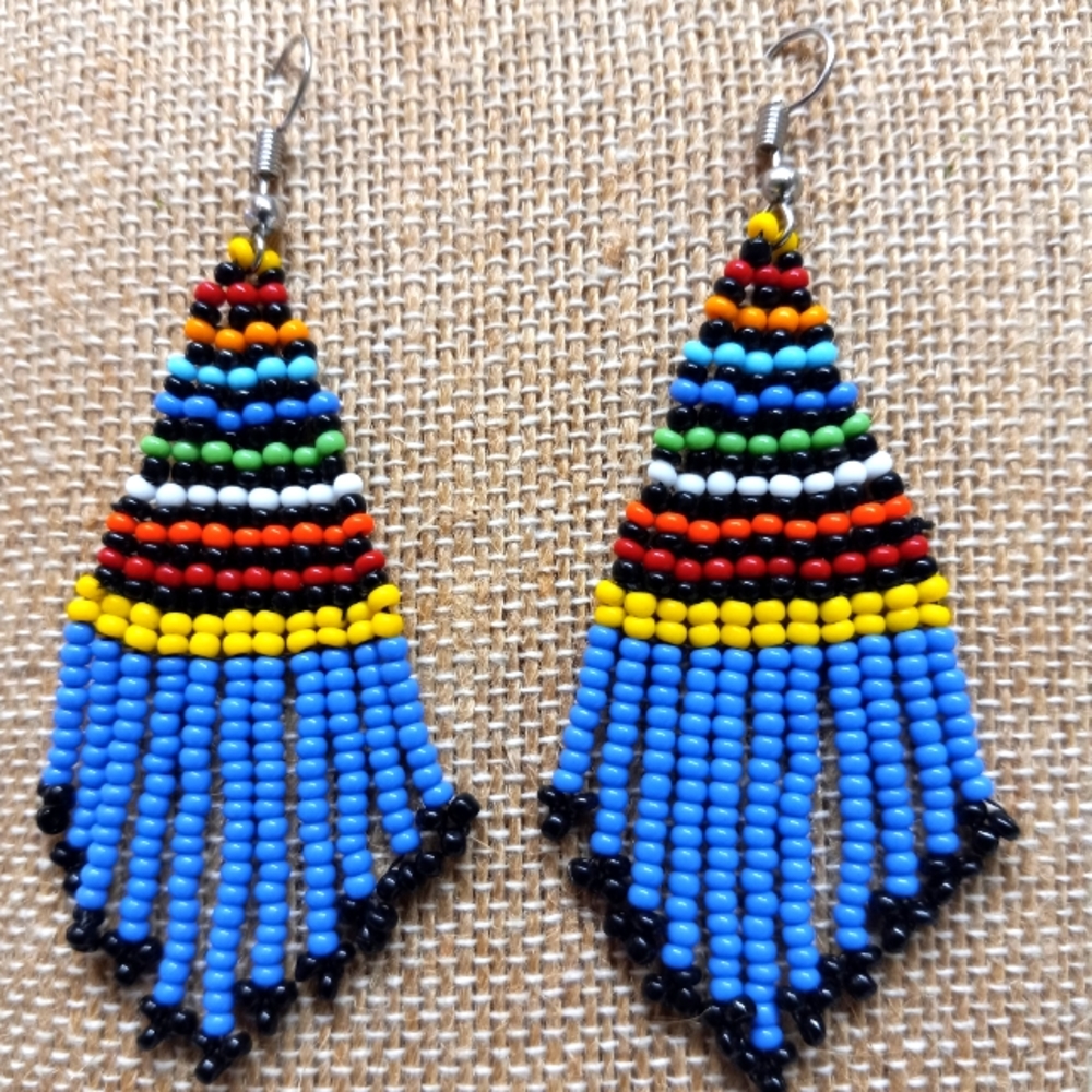 Earrings Beaded  Babyblue 💙Colorful  Handmade